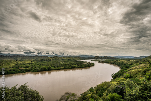 landscape of a river on a cloudy day