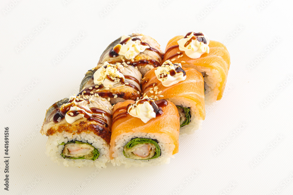 Japanese tradtional roll with salmon