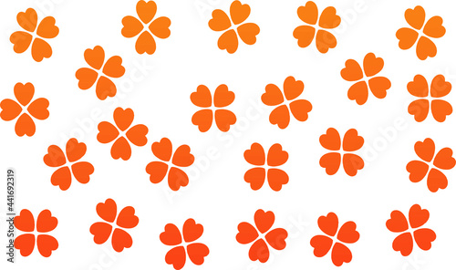 Four-leaf pattern red silhouette