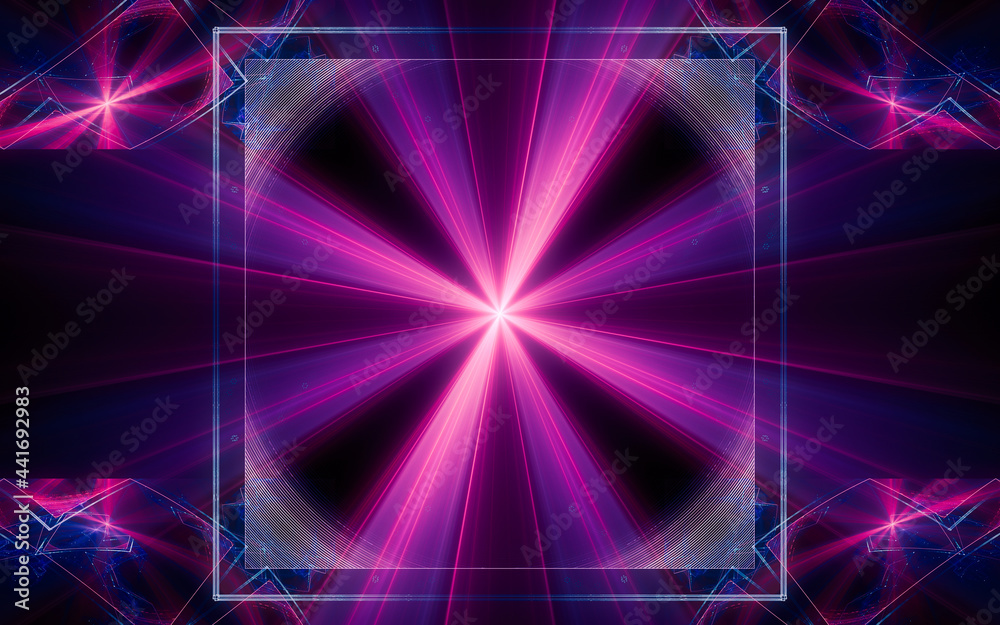 abstract illustration of a fantastic star with many rays on a black background abstract illustration of a fantastic star with many rays on a black background
