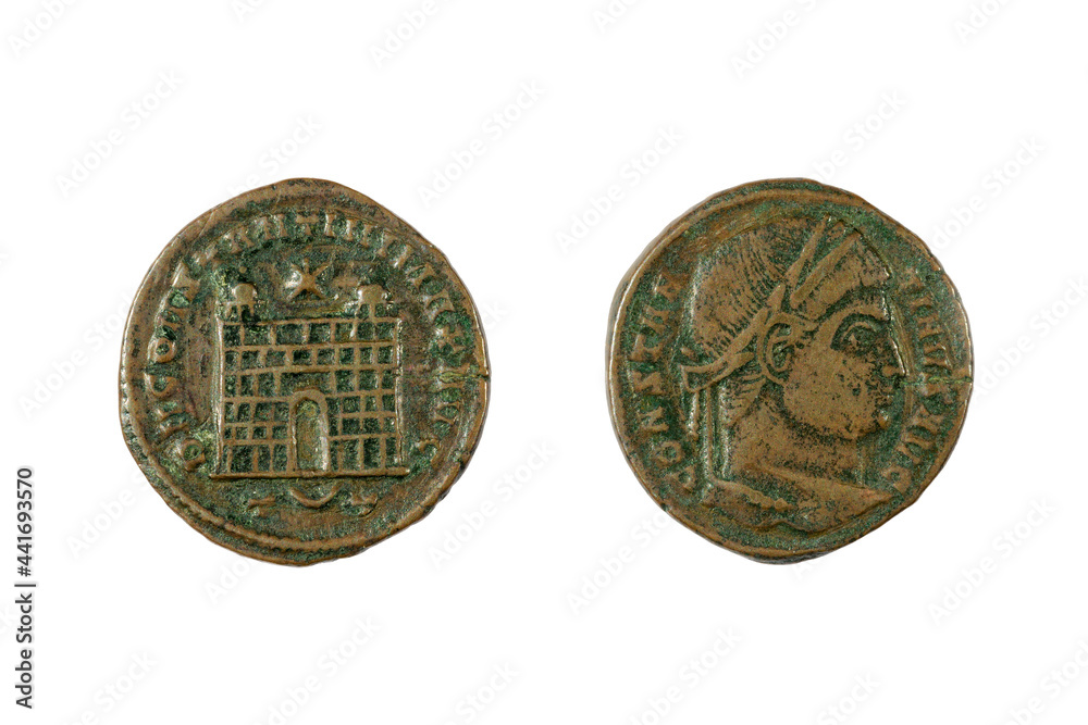 Ancient Roman coin of Constantine I (the Great), issued between 307 and 337 AD