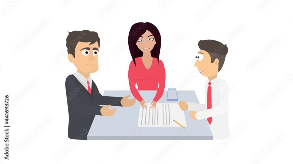Conversation. Animation of a team of employees, the alpha channel is enabled. Cartoon Conversation. Animation of a team of employees, the alpha channel is enabled. Cartoon