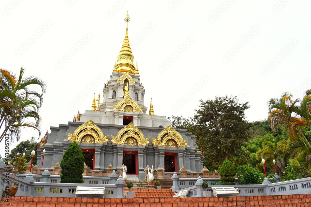 Sinakarintra Stit Mahasantikhiri Pagoda, Landmark of Doi Mae Salong, Chiang Rai, Thailand.