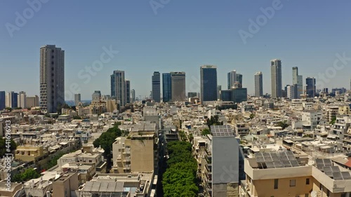 South Tel Aviv area aerial drone view, Israel, Florentin neighborhood  photo