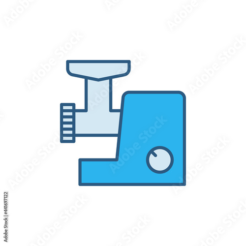 Vector Meat Grinder concept blue icon or sign