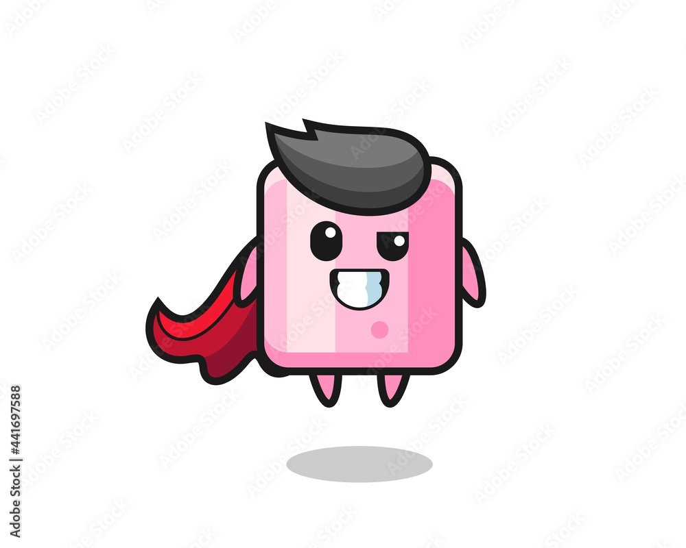 the cute marshmallow character as a flying superhero the cute marshmallow character as a flying superhero