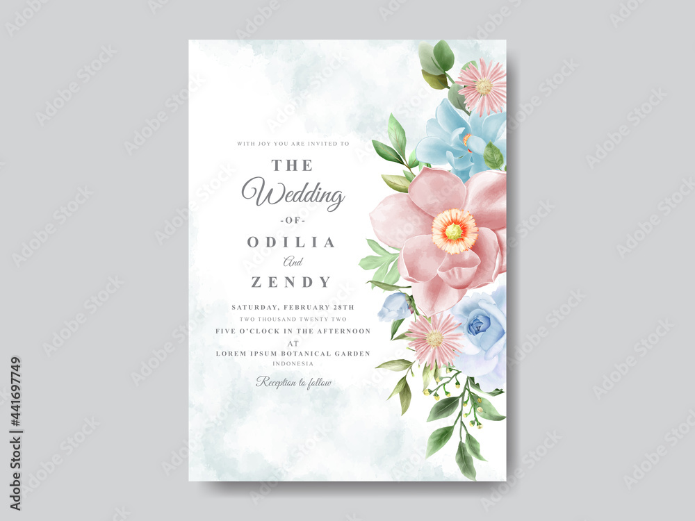 Wedding Card Set Greenery Floral Design Wedding Card Set Greenery Floral Design