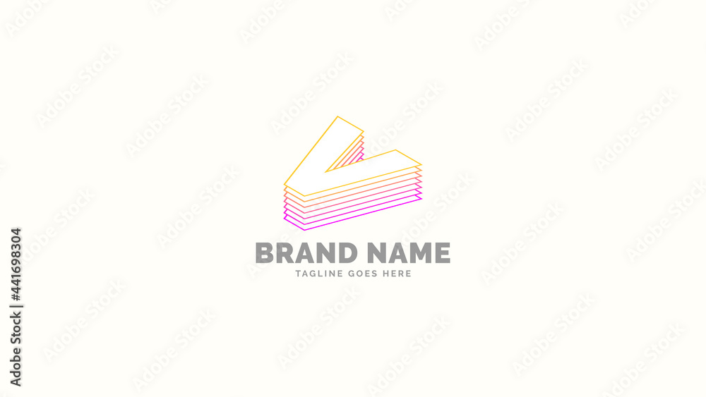 letter V layered trendy outline abstract logo vector design letter V layered trendy outline abstract logo vector design