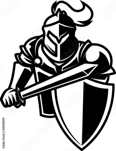 knight with sword Vector