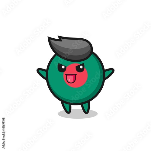 naughty bangladesh flag badge character in mocking pose