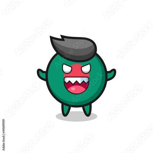 illustration of evil bangladesh flag badge mascot character