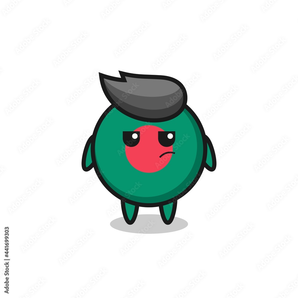 cute bangladesh flag badge character with suspicious expression cute bangladesh flag badge character with suspicious expression
