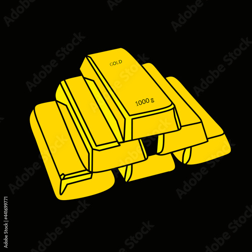 black background gold pile graphic design vector illustration