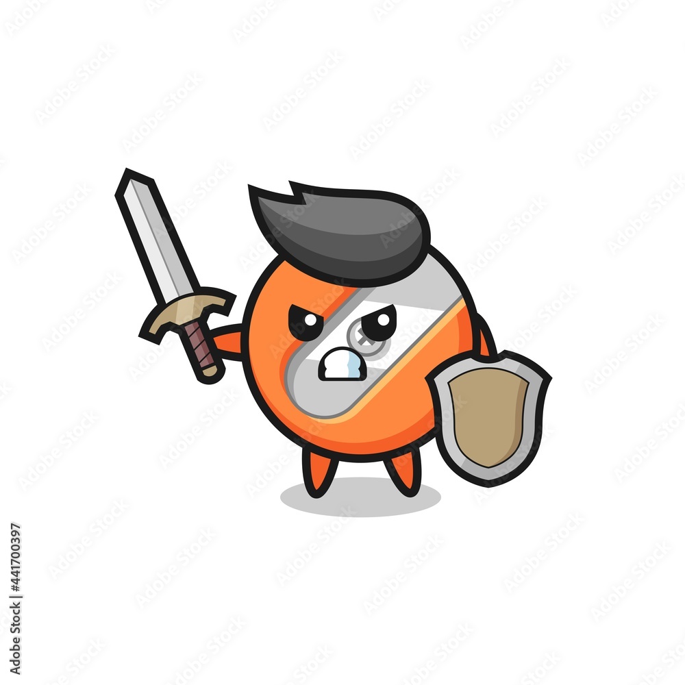 cute pencil sharpener soldier fighting with sword and shield cute pencil sharpener soldier fighting with sword and shield