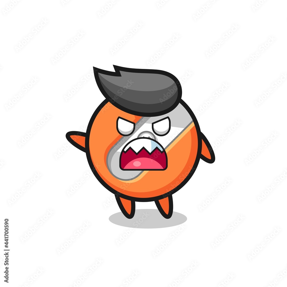 cute pencil sharpener cartoon in a very angry pose cute pencil sharpener cartoon in a very angry pose