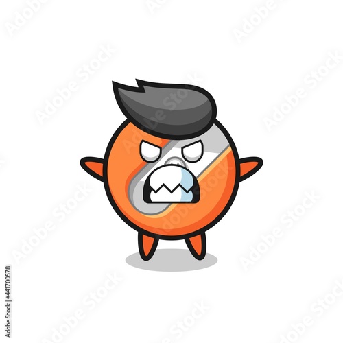 wrathful expression of the pencil sharpener mascot character