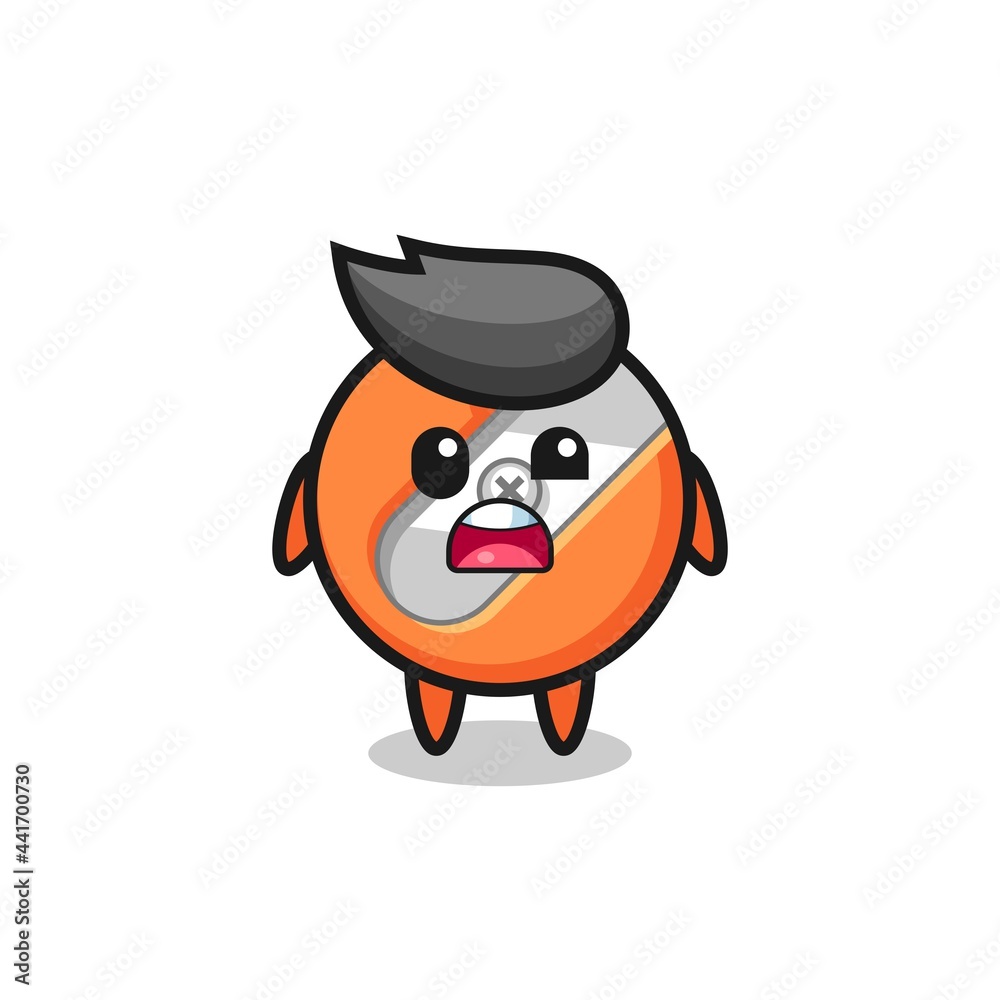 the shocked face of the cute pencil sharpener mascot the shocked face of the cute pencil sharpener mascot