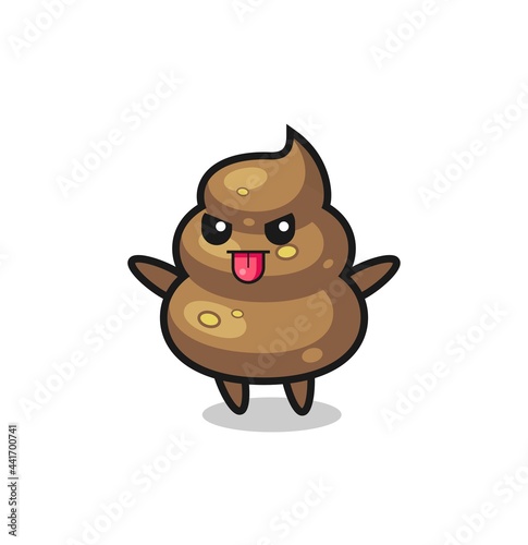 naughty poop character in mocking pose