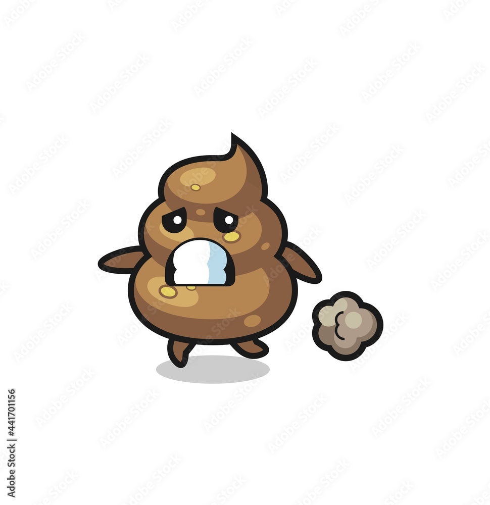 illustration of the poop running in fear