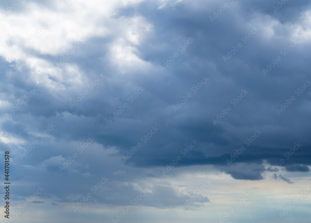Clouds form in the blue sky before turning into Dark Rainy clouds