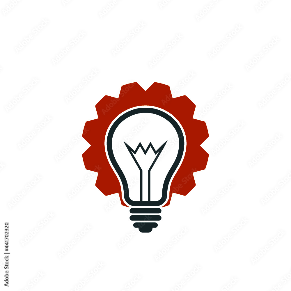 Light bulb gear idea icon isolated on white background Light bulb gear idea icon isolated on white background