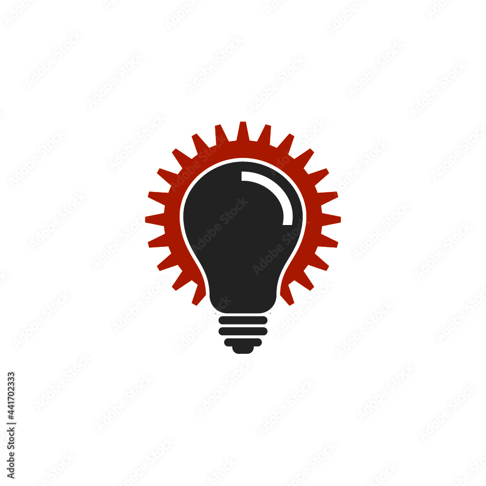 Light bulb gear idea icon isolated on white background Light bulb gear idea icon isolated on white background
