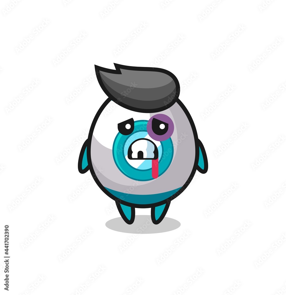injured rocket character with a bruised face injured rocket character with a bruised face
