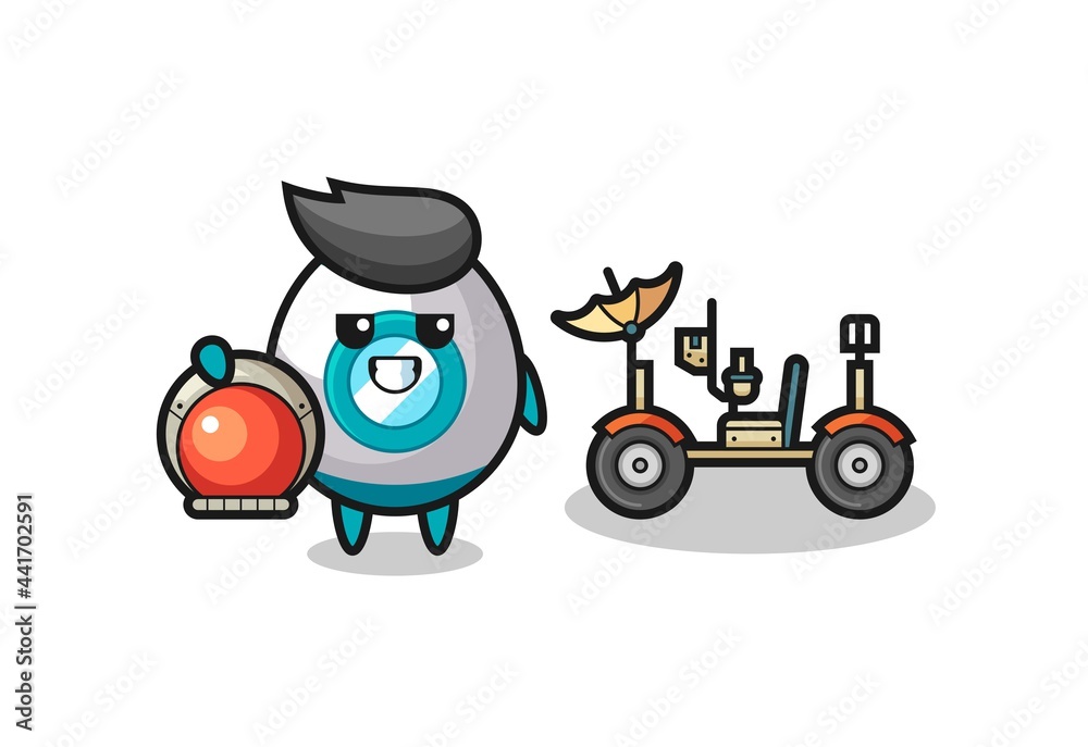 the cute rocket as astronaut with a lunar rover the cute rocket as astronaut with a lunar rover