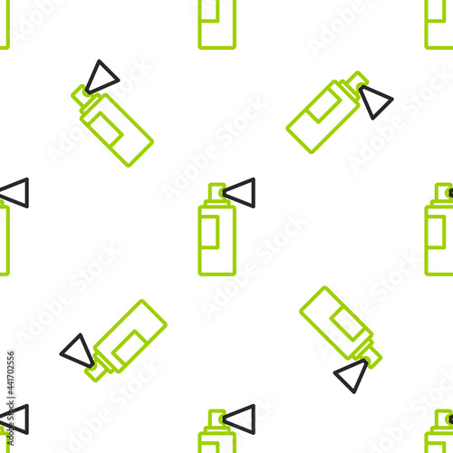 Line Perfume icon isolated seamless pattern on white background. Vector