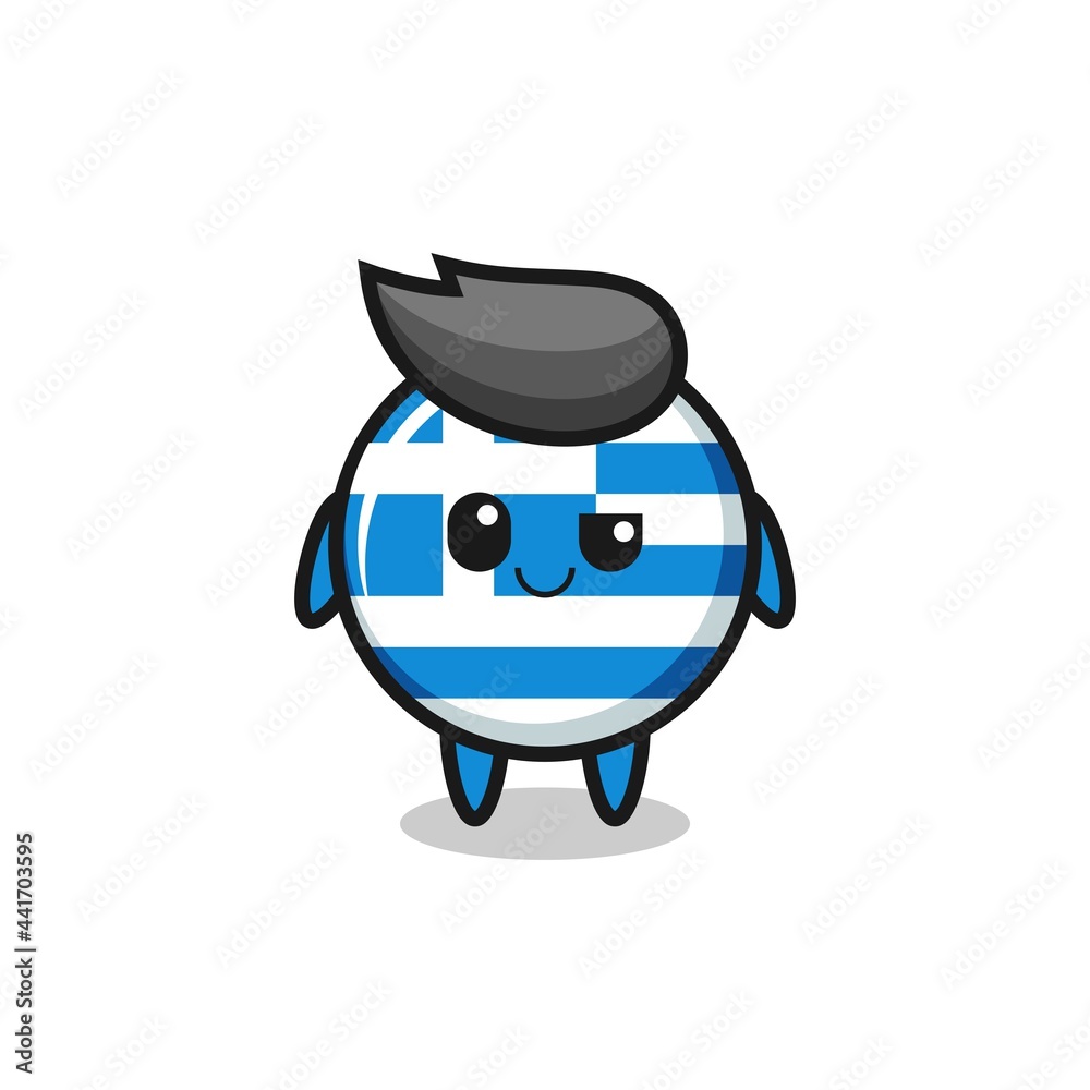 greece flag cartoon with an arrogant expression greece flag cartoon with an arrogant expression