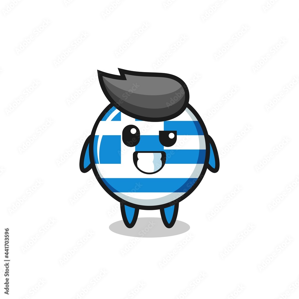 cute greece flag mascot with an optimistic face cute greece flag mascot with an optimistic face