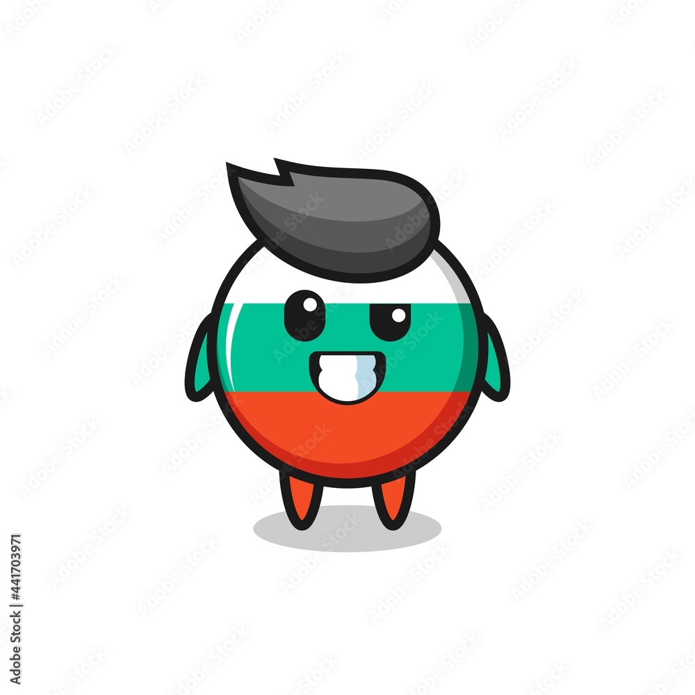 cute bulgaria flag badge mascot with an optimistic face