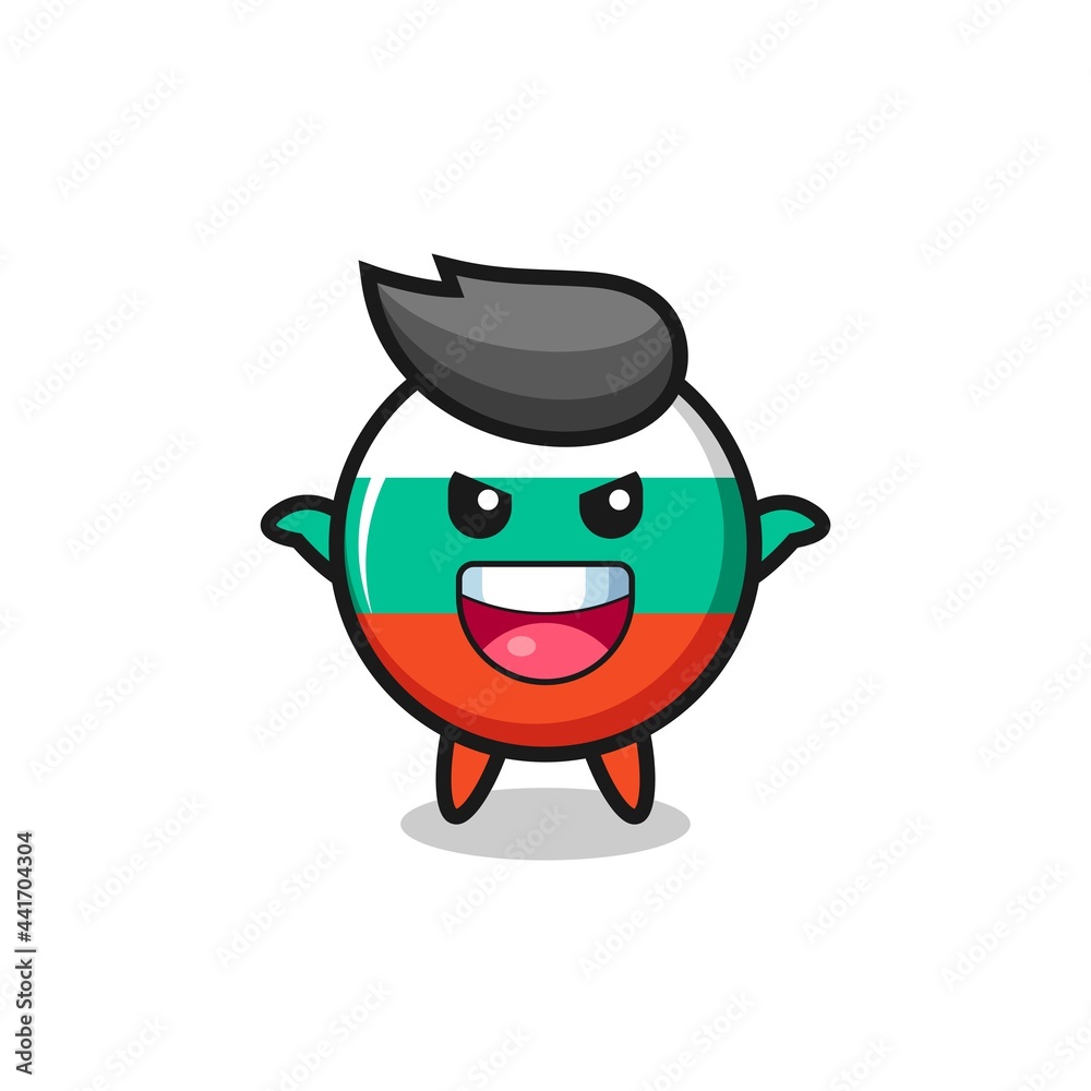 the illustration of cute bulgaria flag badge doing scare gesture the illustration of cute bulgaria flag badge doing scare gesture