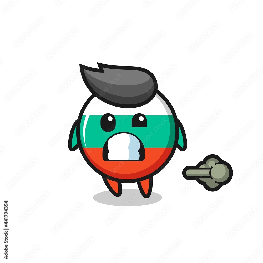 Obraz premium the illustration of the bulgaria flag badge cartoon doing fart
