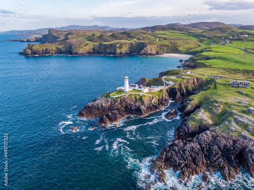 Aerial View of Fanad Head Lighthouse County Donegal Lough Swilly and Mulroy Bay photo