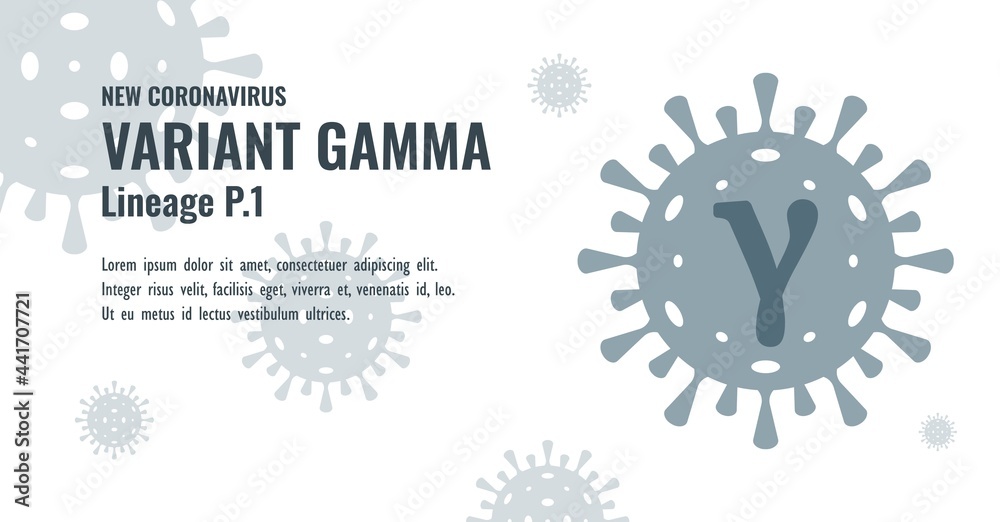 New Coronavirus or SARS-CoV-2 Variant Gamma P.1 Illustration