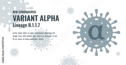 New Coronavirus or SARS-CoV-2 Variant Alpha B.1.1.7 Illustration photo