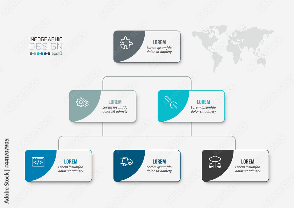 Business concept infographic template with organization. Business concept infographic template with organization.