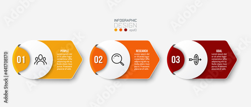 Business infographic  template with step or option design.