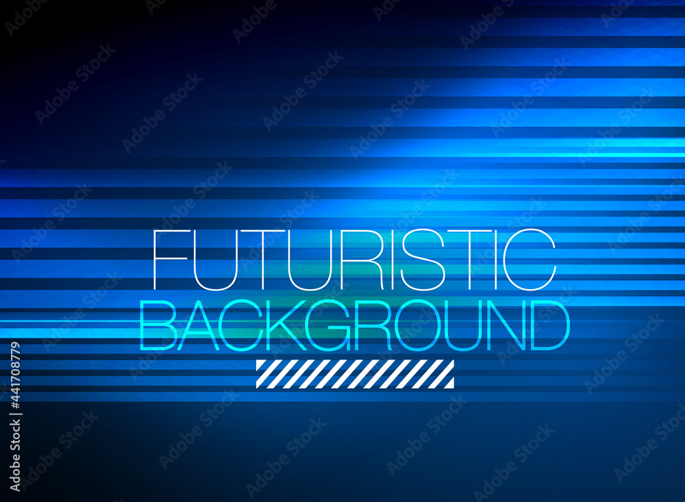 Bright neon color techno abstract background, shiny glowing neon lines in the dark background