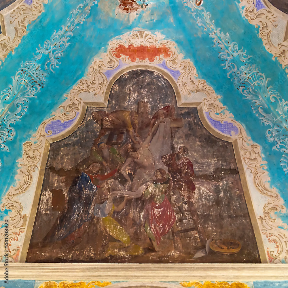 Obraz premium wall painting in an abandoned Orthodox church