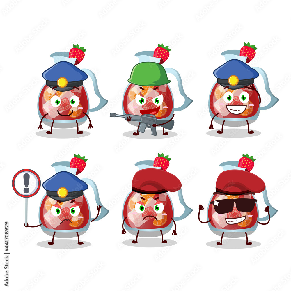 A dedicated Police officer of sangria mascot design style
