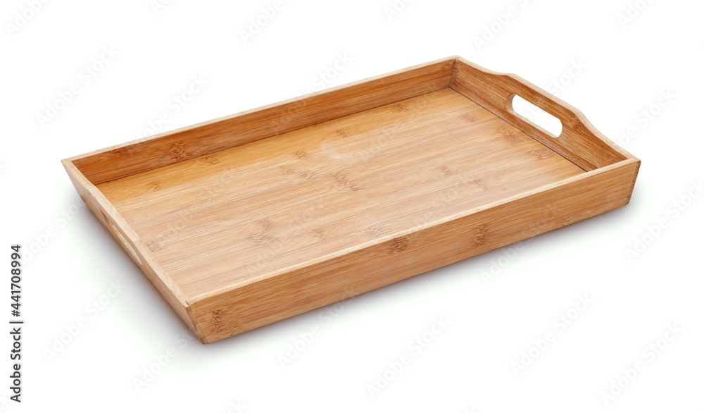 Empty wooden serving tray