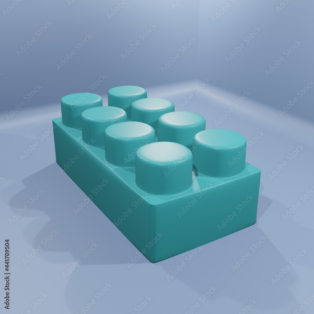 Building Connector Bricks - turquoise plastic block toy. Building Connector Bricks - turquoise plastic block toy.
