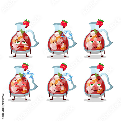 Cartoon character of sangria with sleepy expression