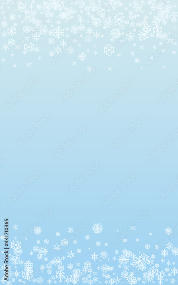 Grey Snow Background Vector Blue. Flake Magical Card. Light Confetti Spray Illustration. Xmas Snowflake Texture.