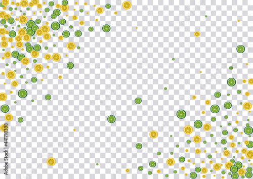 Green Lime Background Transparent Vector. Tiled Decoration. Greenish Citrus Dessert. Levitation Lime Green Pattern.