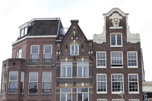 Amsterdam Singel Traditional Brick House Facades