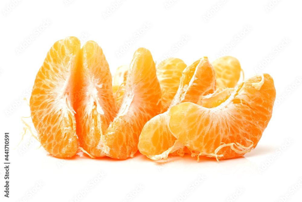 Orange mandarin or tangerine fruit isolated on white background 