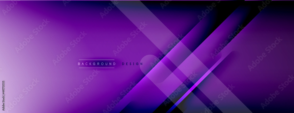 Abstract background - lines composition created with lights and shadows. Technology or business digital template. Trendy simple fluid color gradient abstract background with dynamic